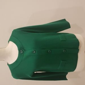 Ann Taylor, green cardigan, Size M, button down, New